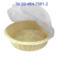 AK-111:ตะกร้าขนมปังทรงกลม
มีฝาครอบทรงกลม 40 cm. 
Bread basket-AK56